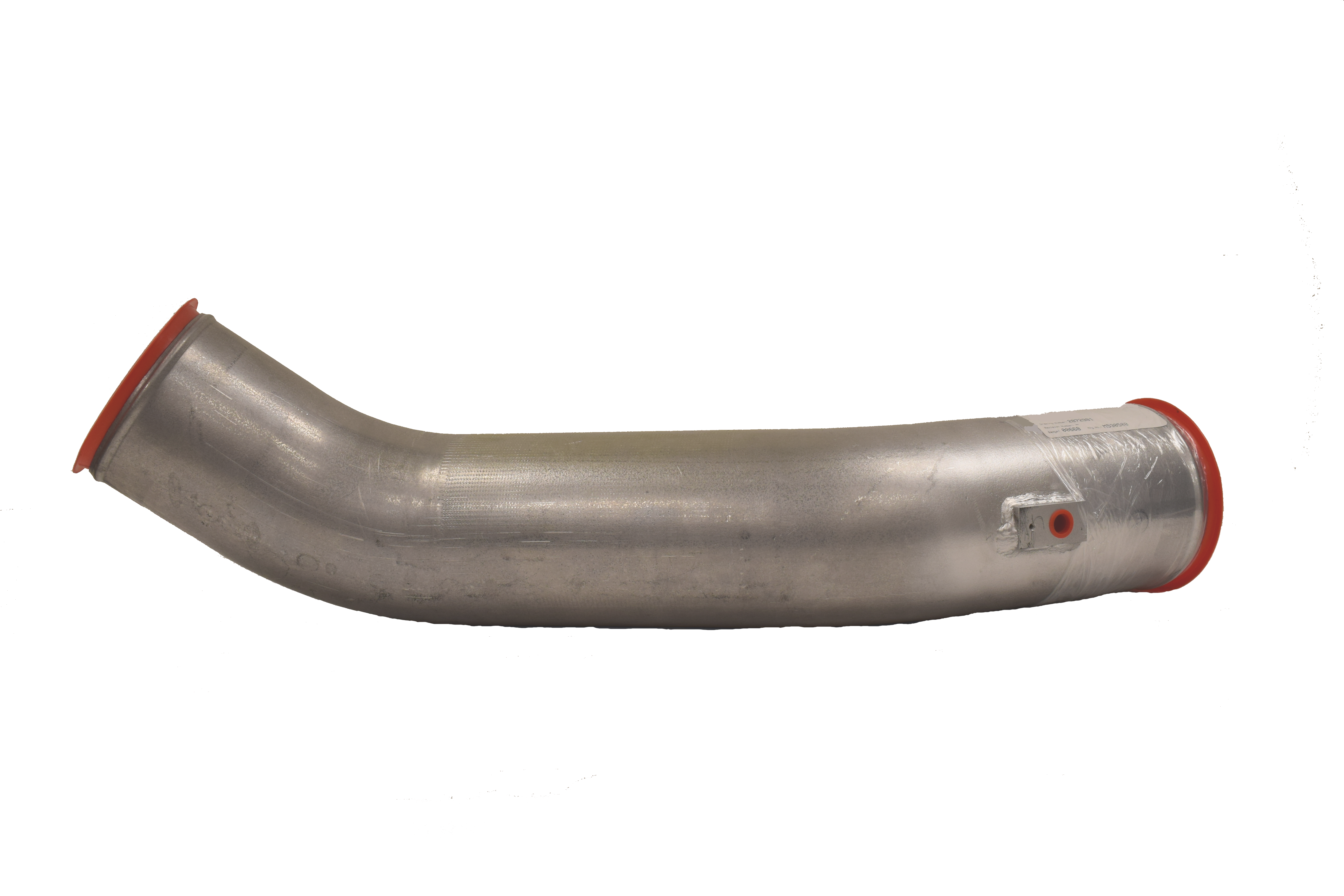 Aluminum air intake tubing with welded mounting brackets for diesel engine applications