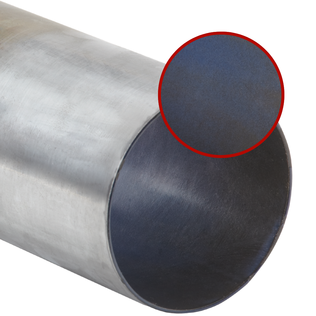 Porcelain lined tube interior showing smooth glassy coating