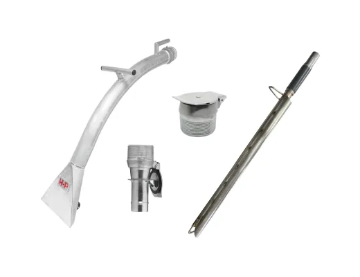 Industrial vacuum collection point inlet valves and vacuum tools