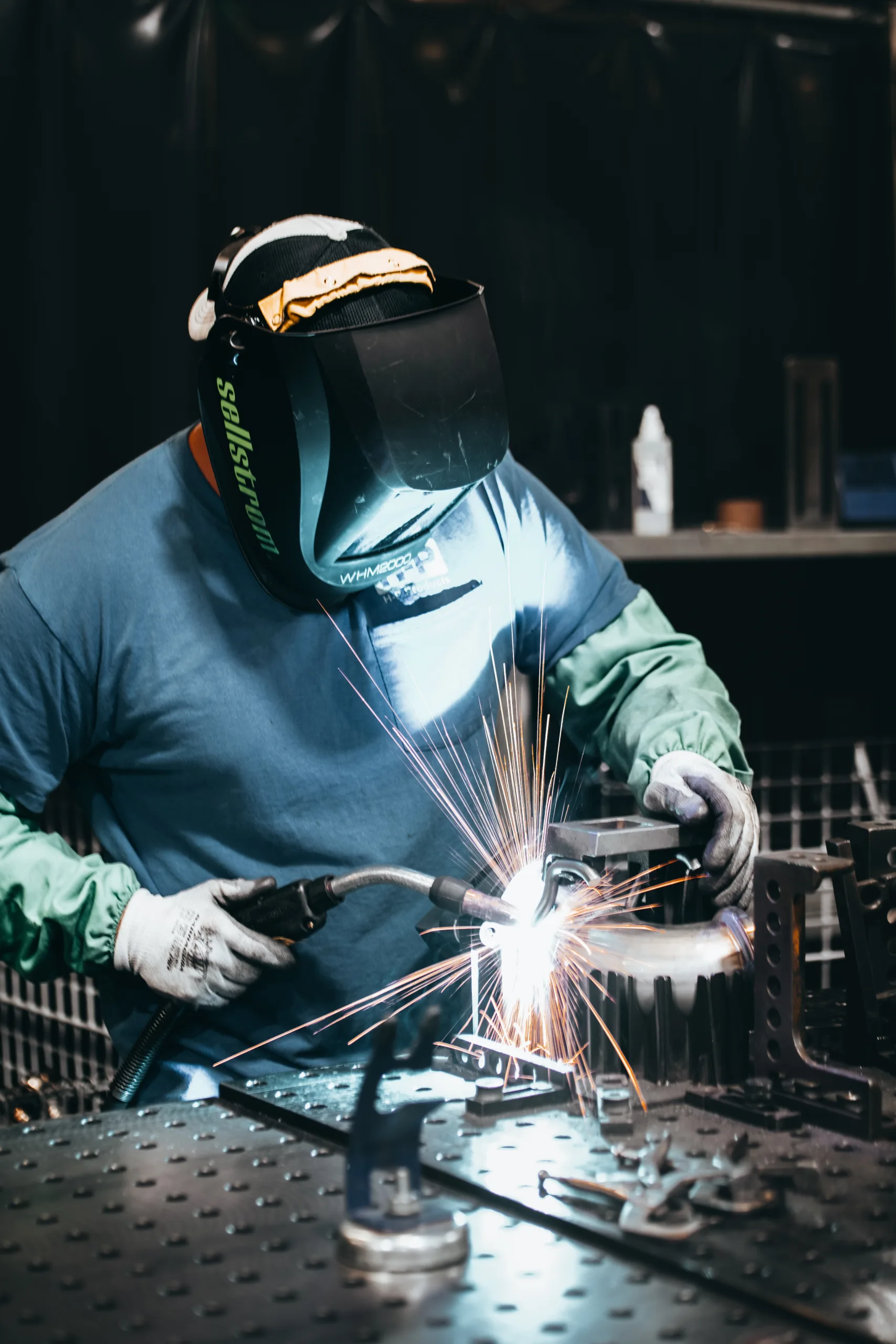 Welder at work